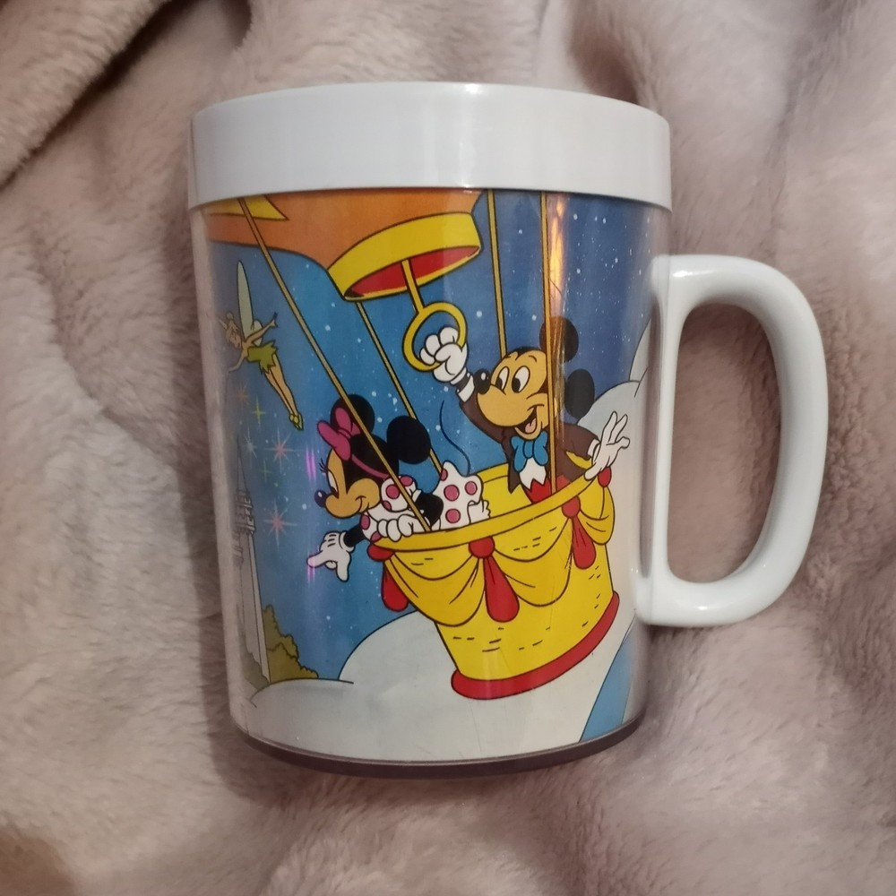 Vintage Disney Thermo Serv Mug 70's 80's Classic Characters Mickey Minnie Goofy